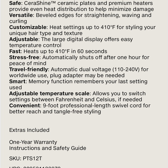 New in Box Paul Mitchell Smooth + Ceramic Flat Iron 
In Taupe 1.25 inch - Picture 5 of 5